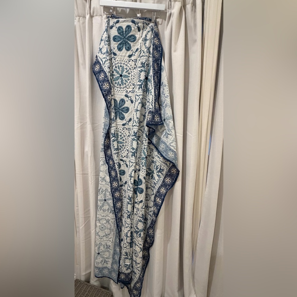 Target X Agua Bendita Blue and White Floral Shawl/Sarong